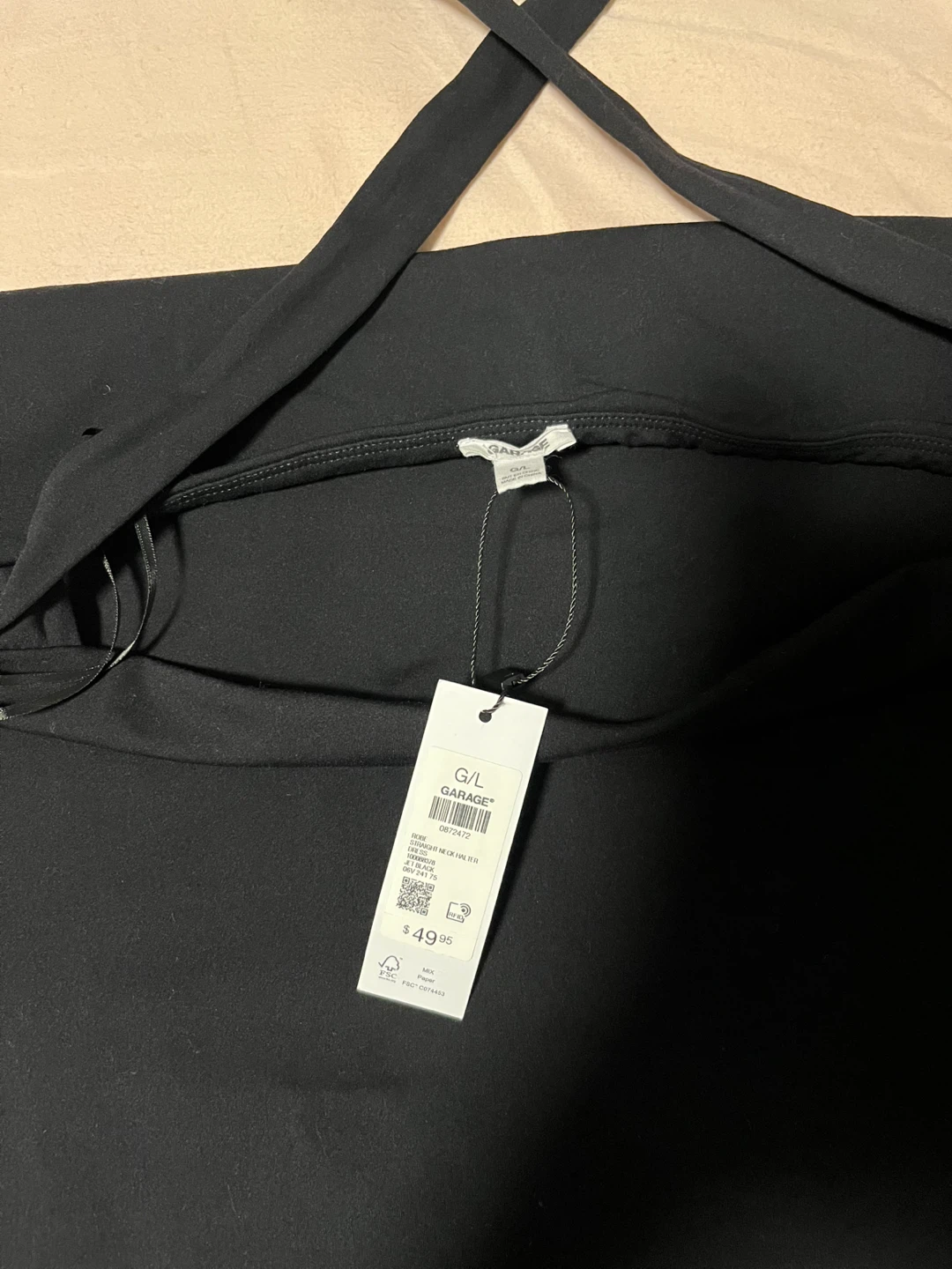 Garage Black Halter Dress - Size L - photo 2