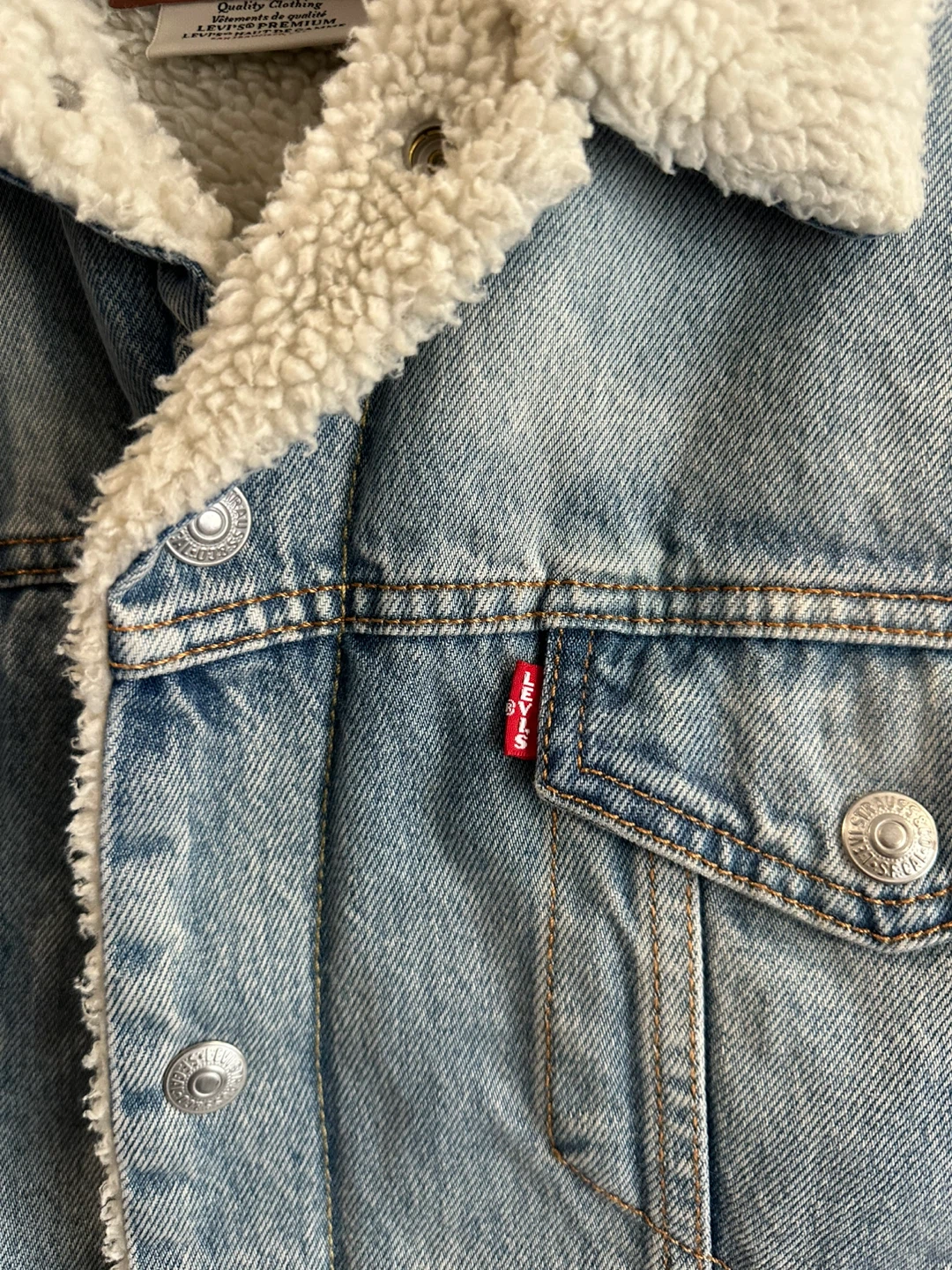 Levi's Denim Sherpa Trucker Jacket Mens - photo 4