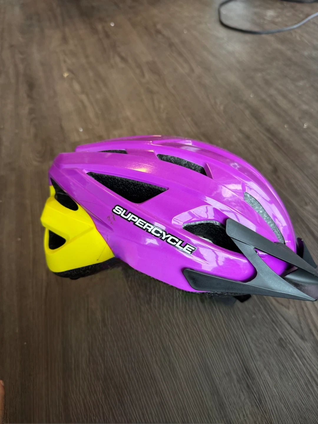 Supercycle Youth Bike Helmet - Purple & Yellow - photo 3