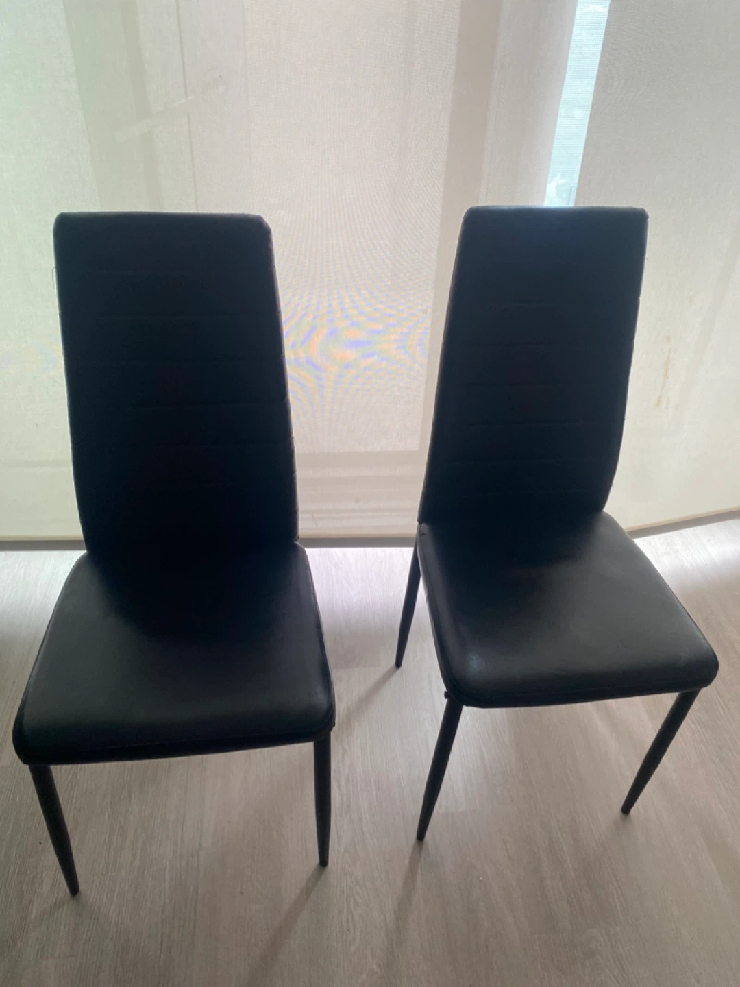 Set of 2 Black Dining Chairs - photo 2