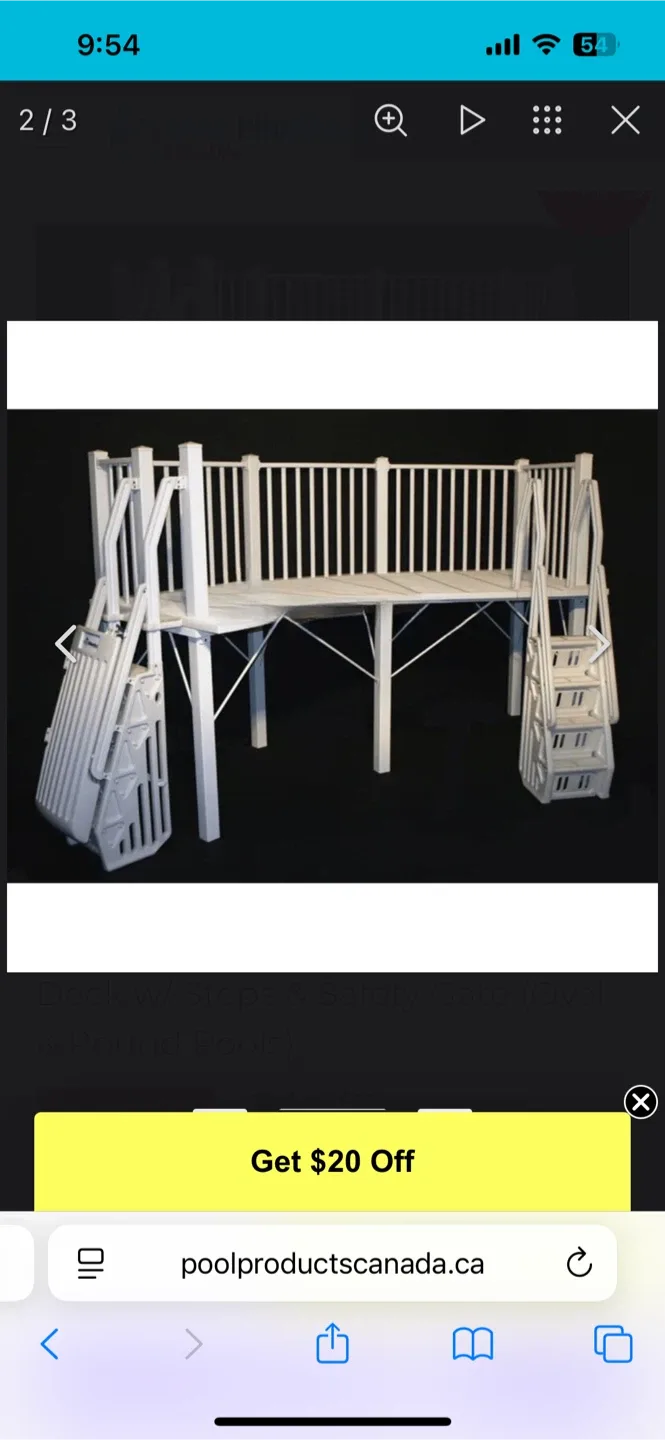 VinylWorks 5' x 13.5' Resin Pool Deck w/ Steps & Safety Gate image indicator(3)