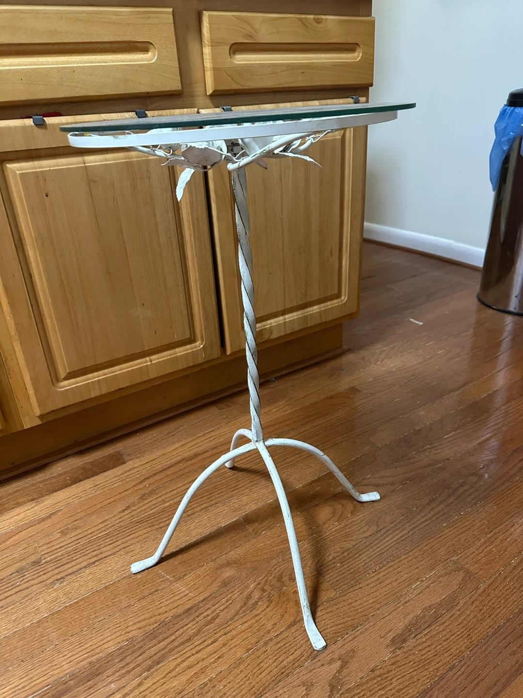 Glass Top Metal Accent Table