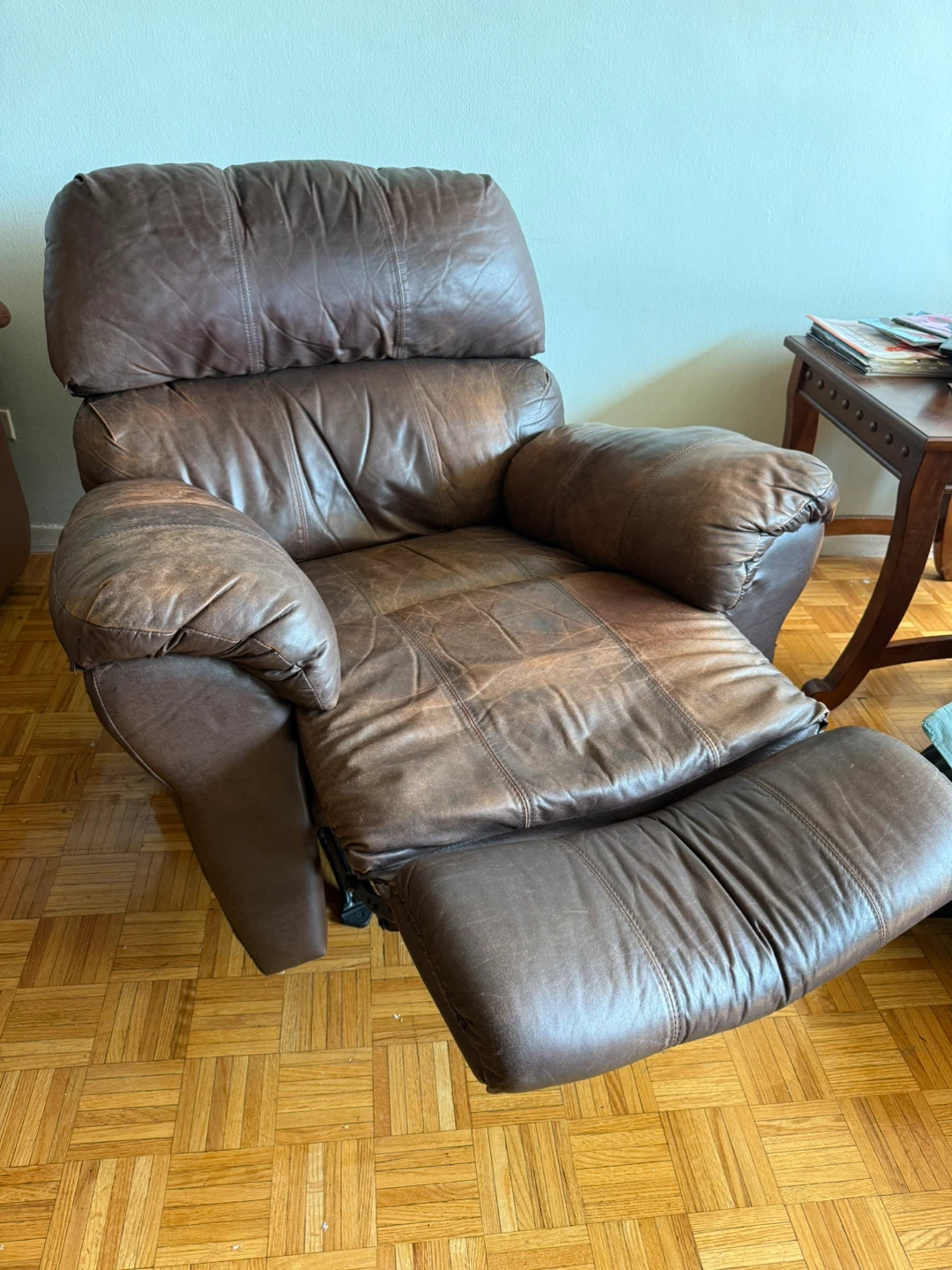 Brown Leather Recliner Chair - photo 2