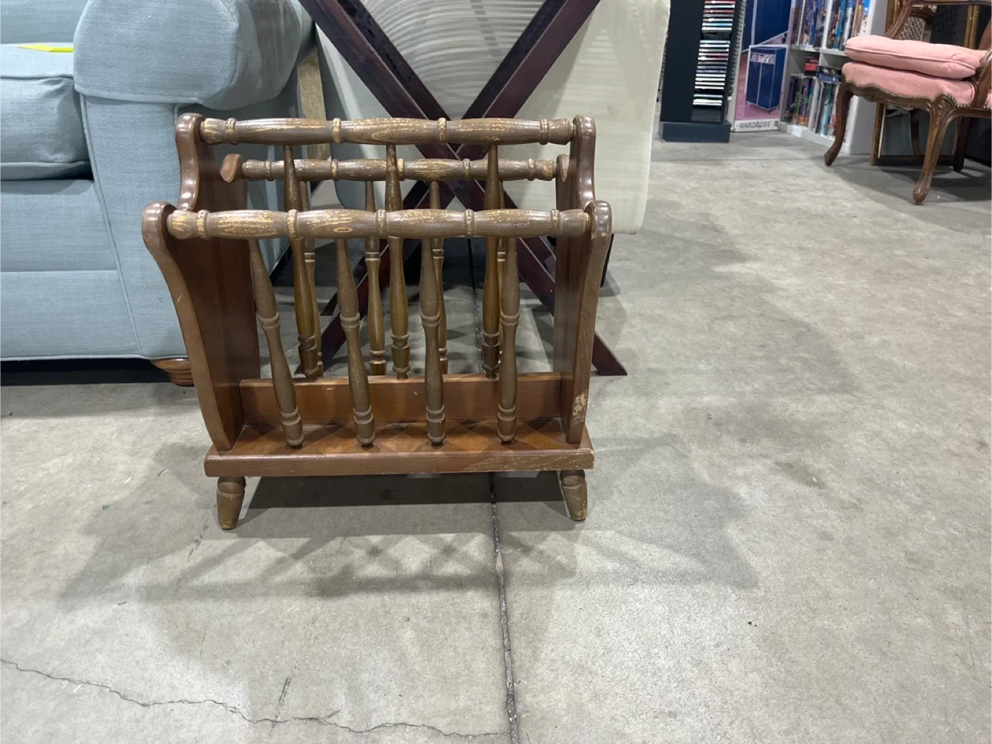 Vintage Wooden Magazine Rack thumbnail
