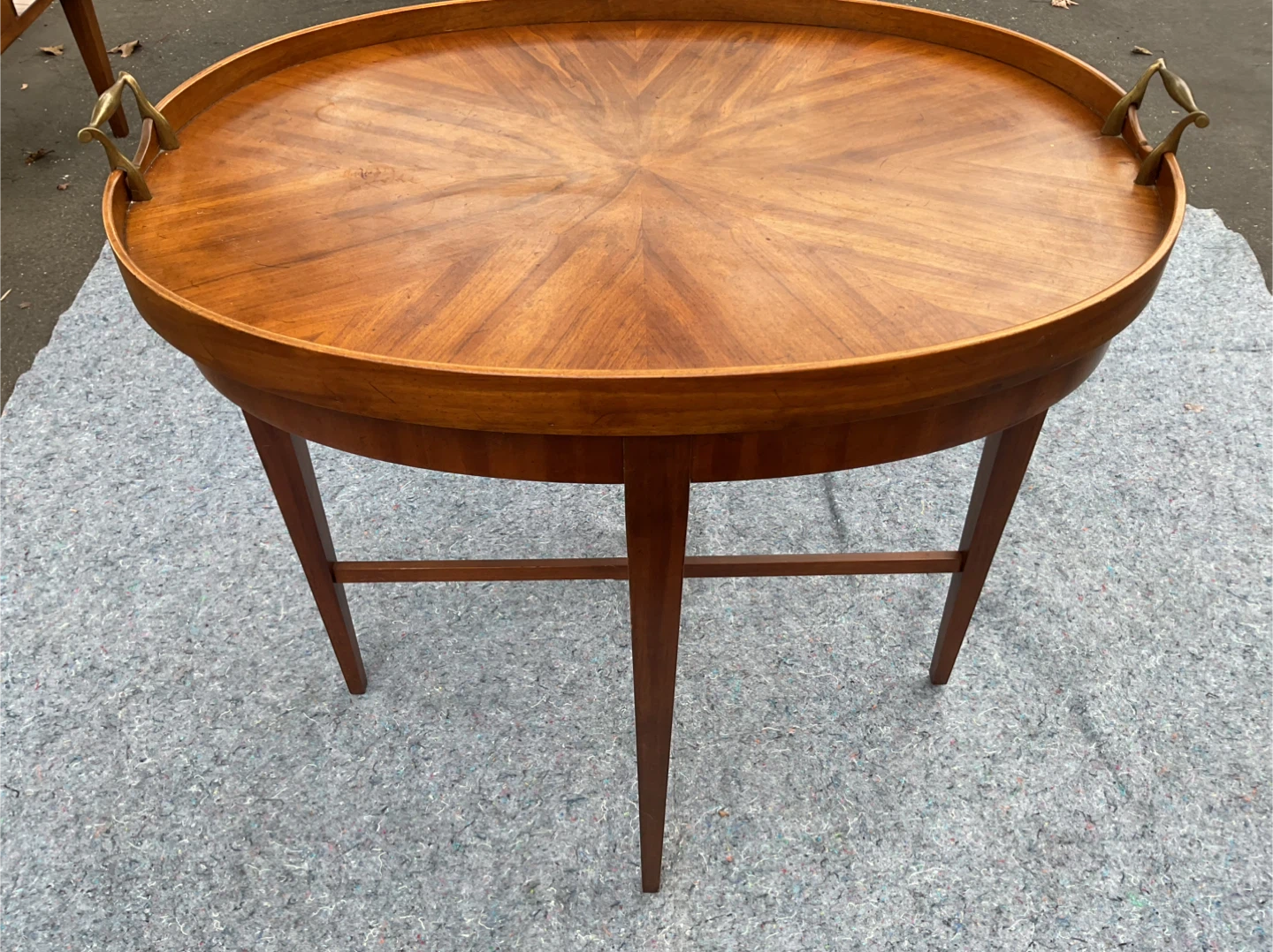 MAHOGANY OVAL SERVING TABLE BY DREXEL FURNITURE