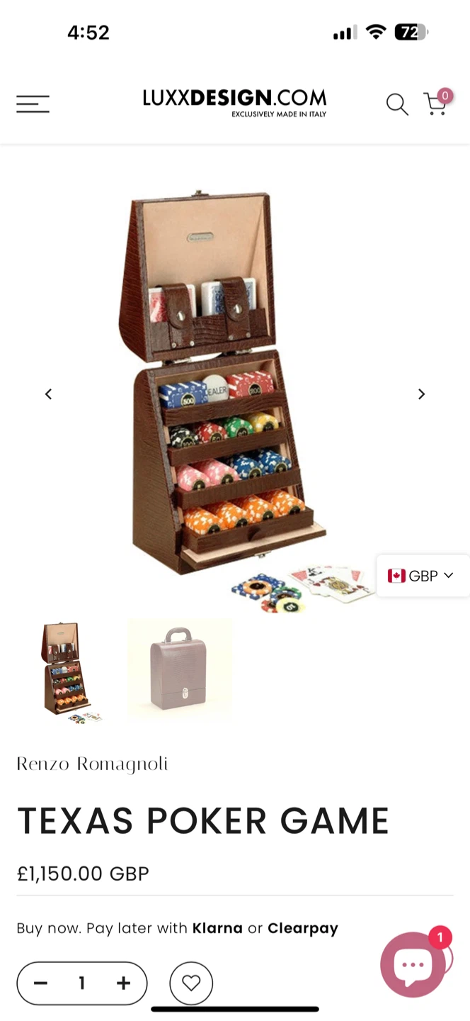 Renzo Romagnoli Texas Poker Game Set