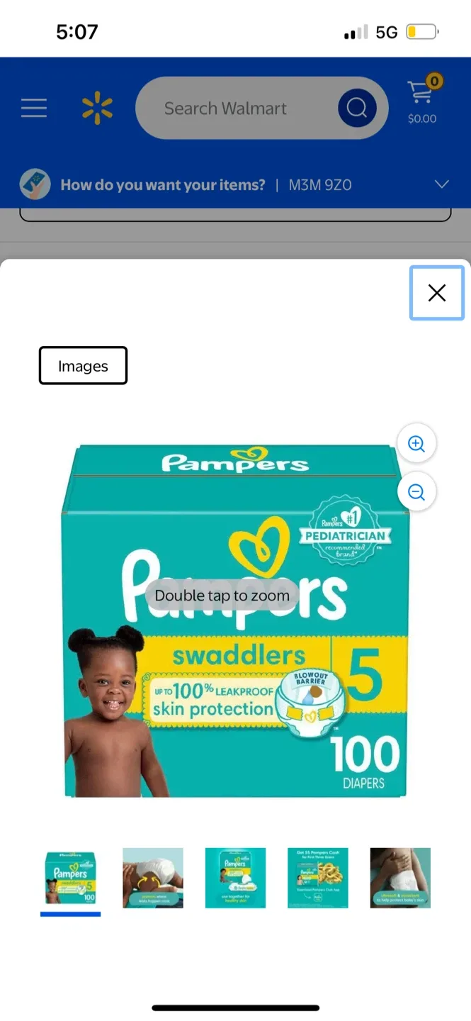 New Pampers Swaddlers Size 5 - 100 Diapers image indicator(2)