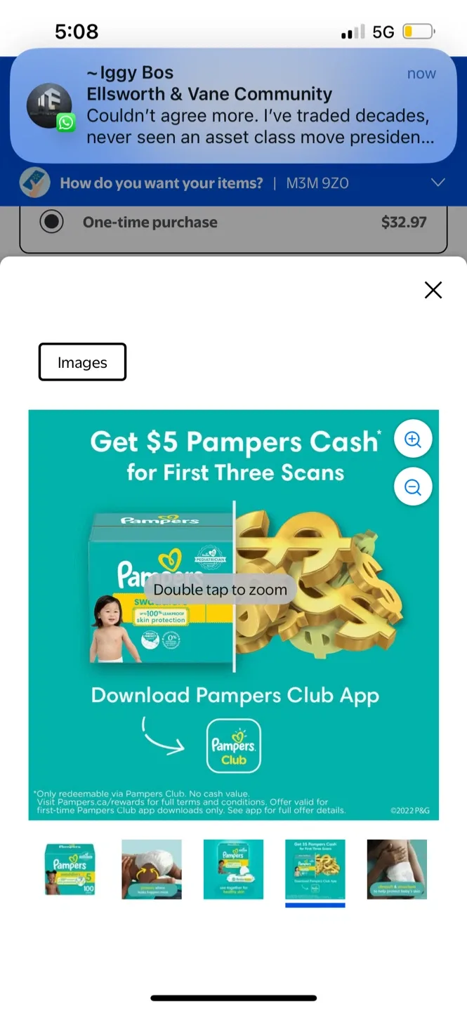 New Pampers Swaddlers Size 5 - 100 Diapers image indicator(5)