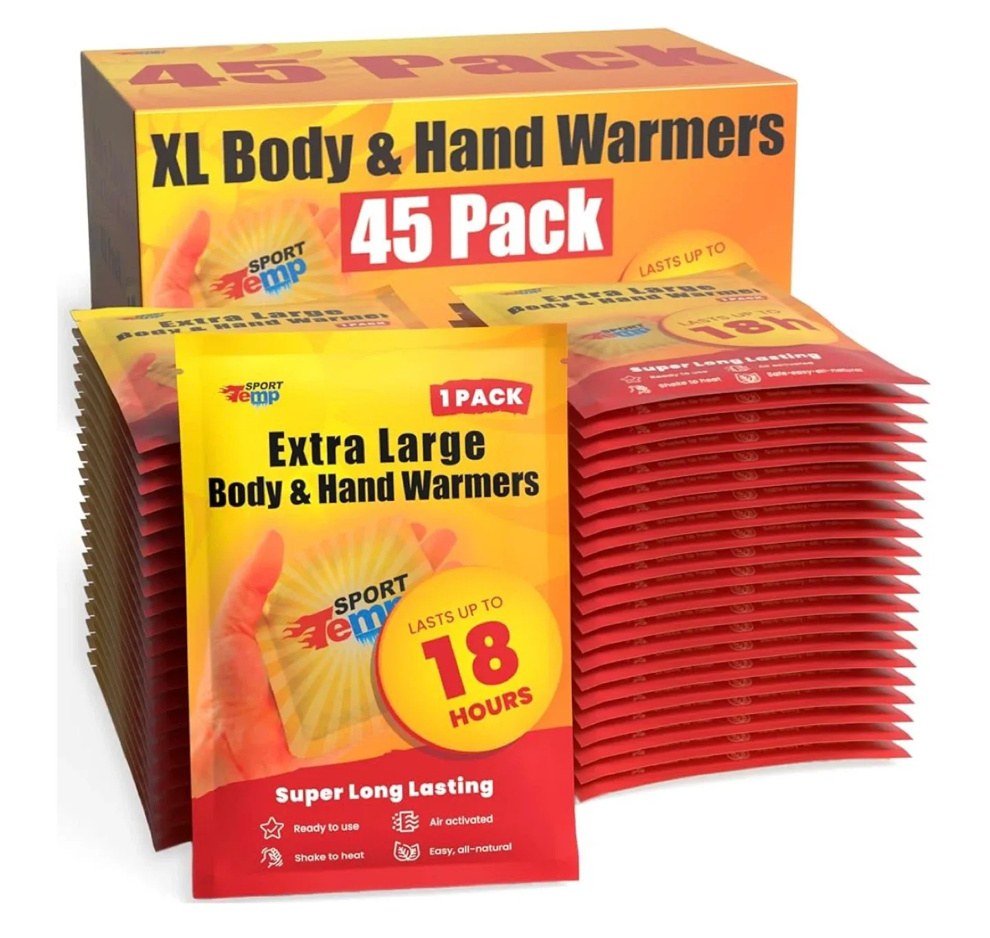 XL Body & Hand Warmers (45 Pack) - Up to 18 hours of Heat thumbnail