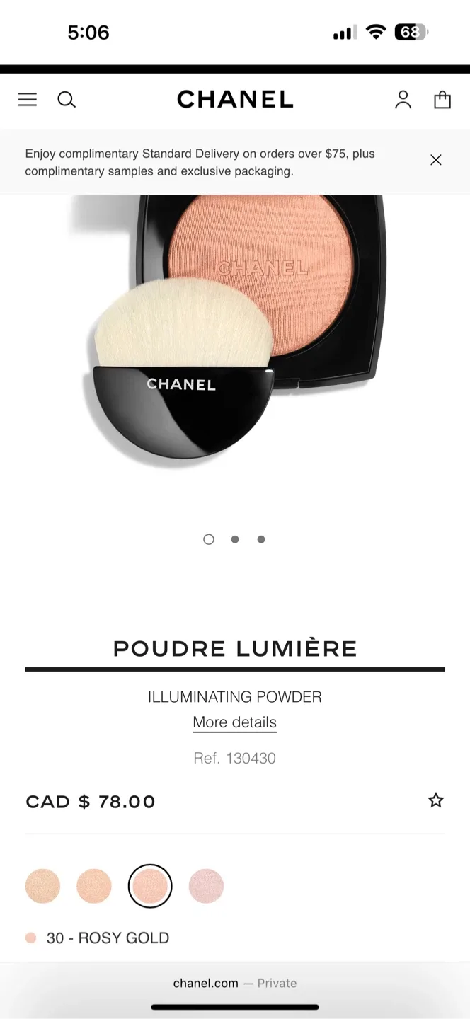 Chanel Poudre Lumière Highlighting Powder - Rosy Gold image indicator(6)