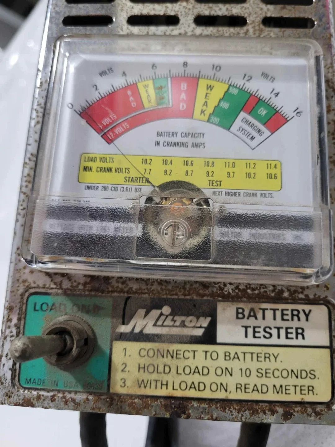 Milton Battery Tester NO. 1260 image indicator(5)