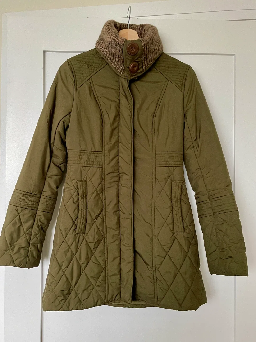 Prana Breathe Olive Green Quilted Jacket - Size S