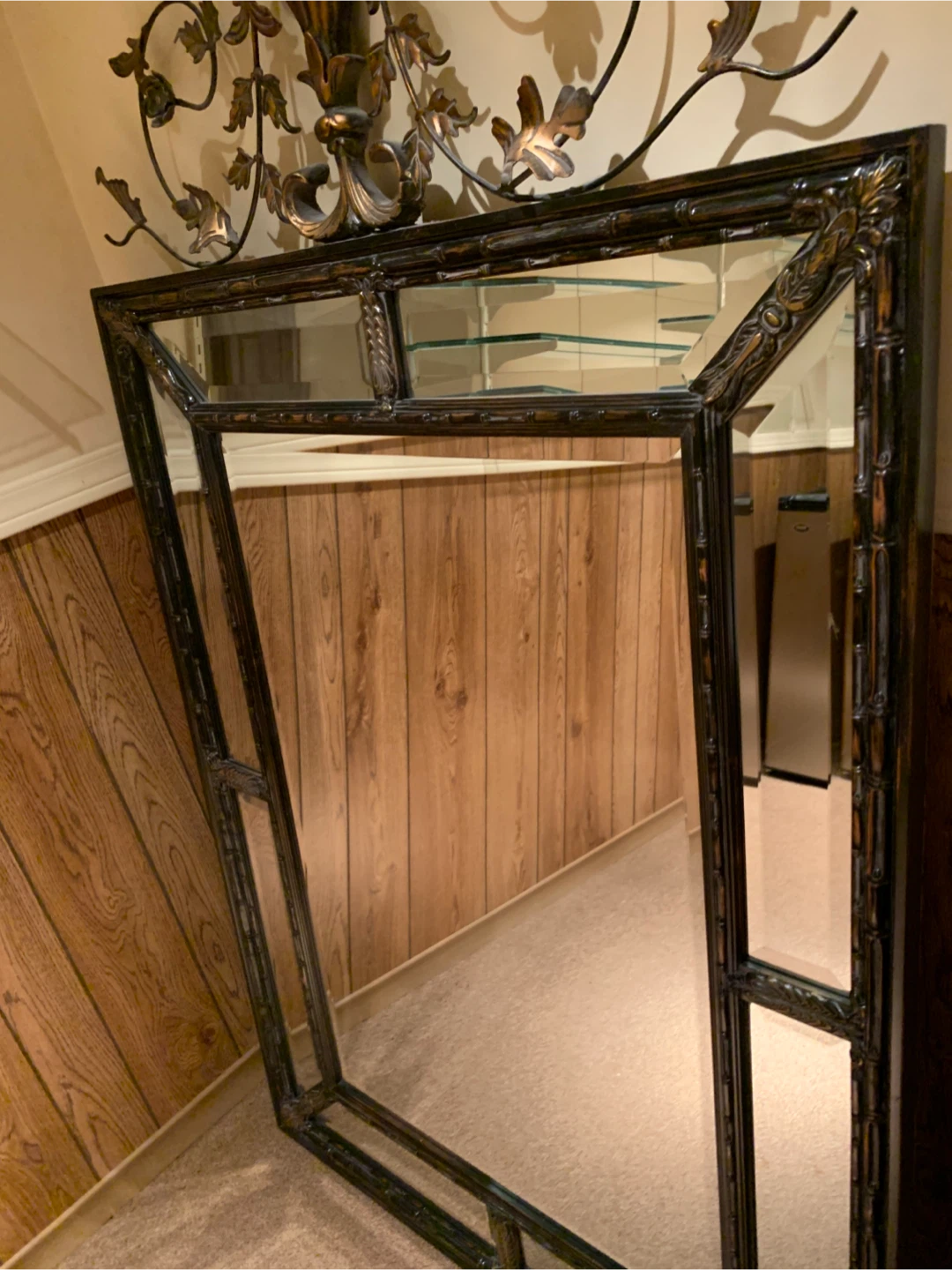 Ornate Black Framed Wall Mirror - photo 2