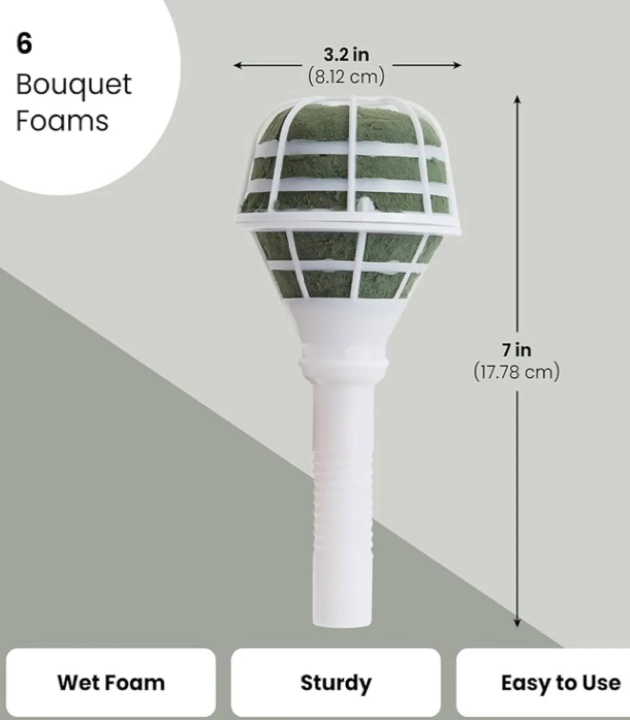 8 Bouquet Foams, Green, 7 in image indicator(4)