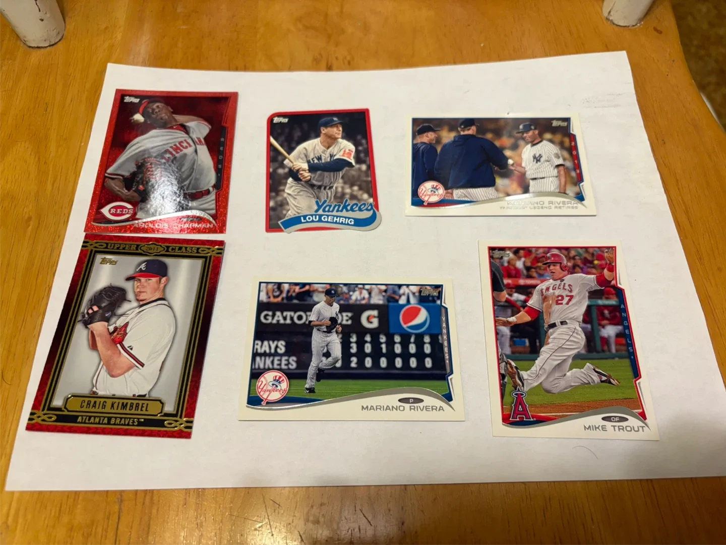 Baseball Trading Cards - Topps, Gehrig, Rivera, Trout thumbnail