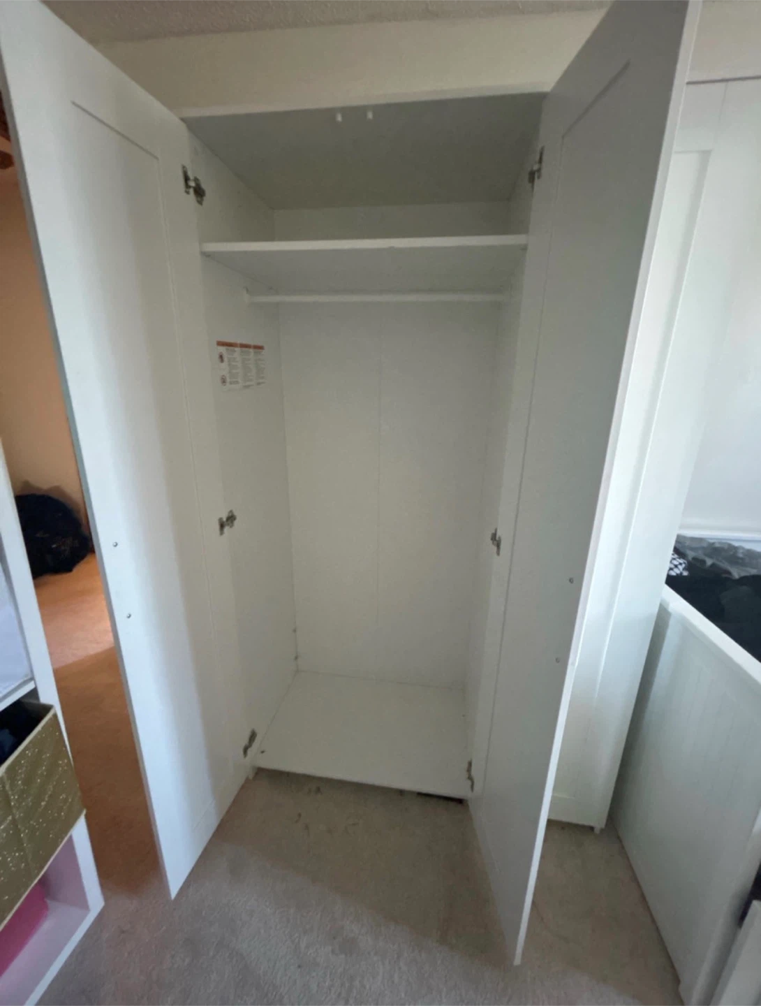 Ikea Hemnes White Wardrobe with Mirror Door - photo 3