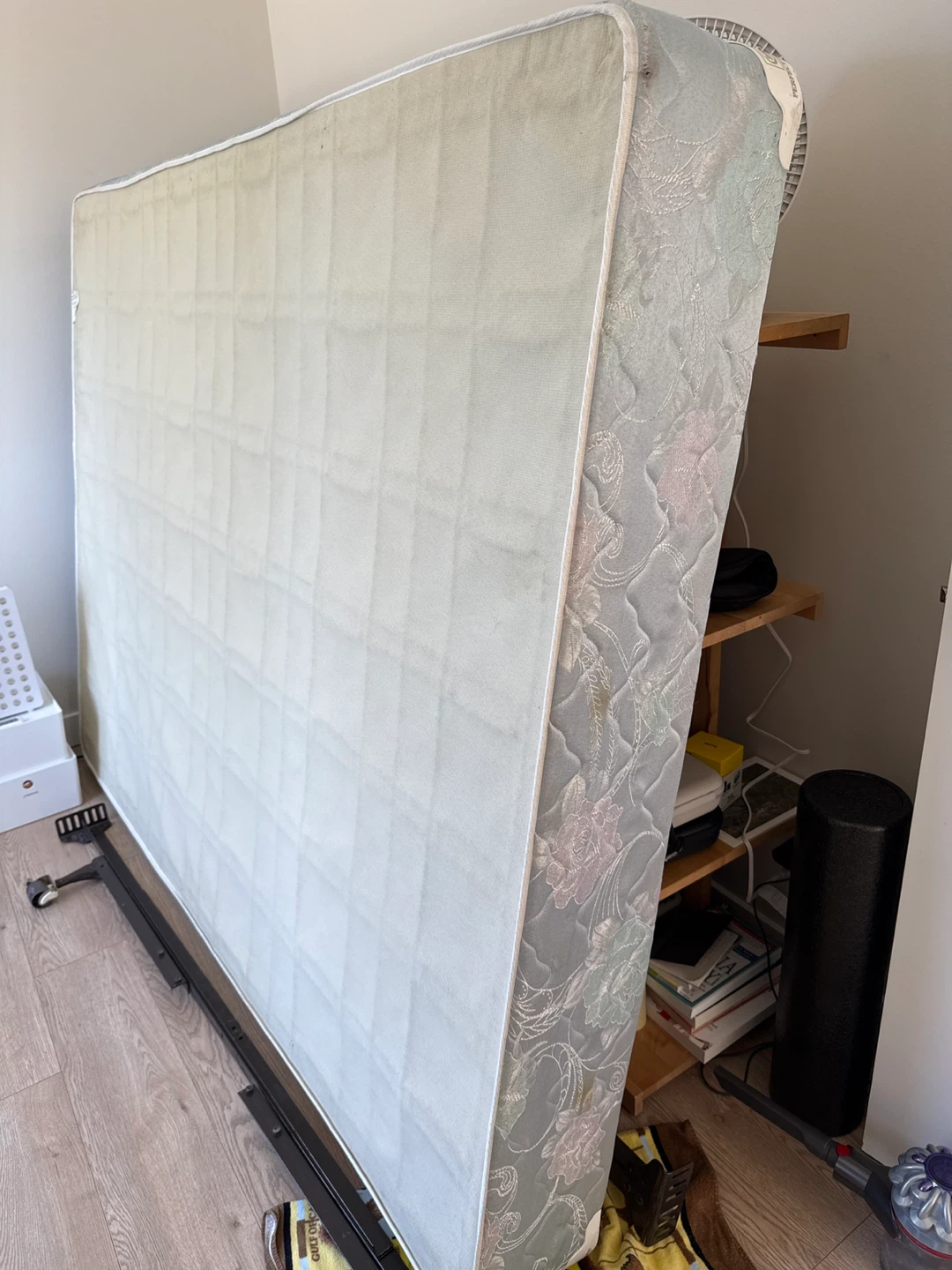 FREE Queen-sized box spring with bed skirt and metal frame