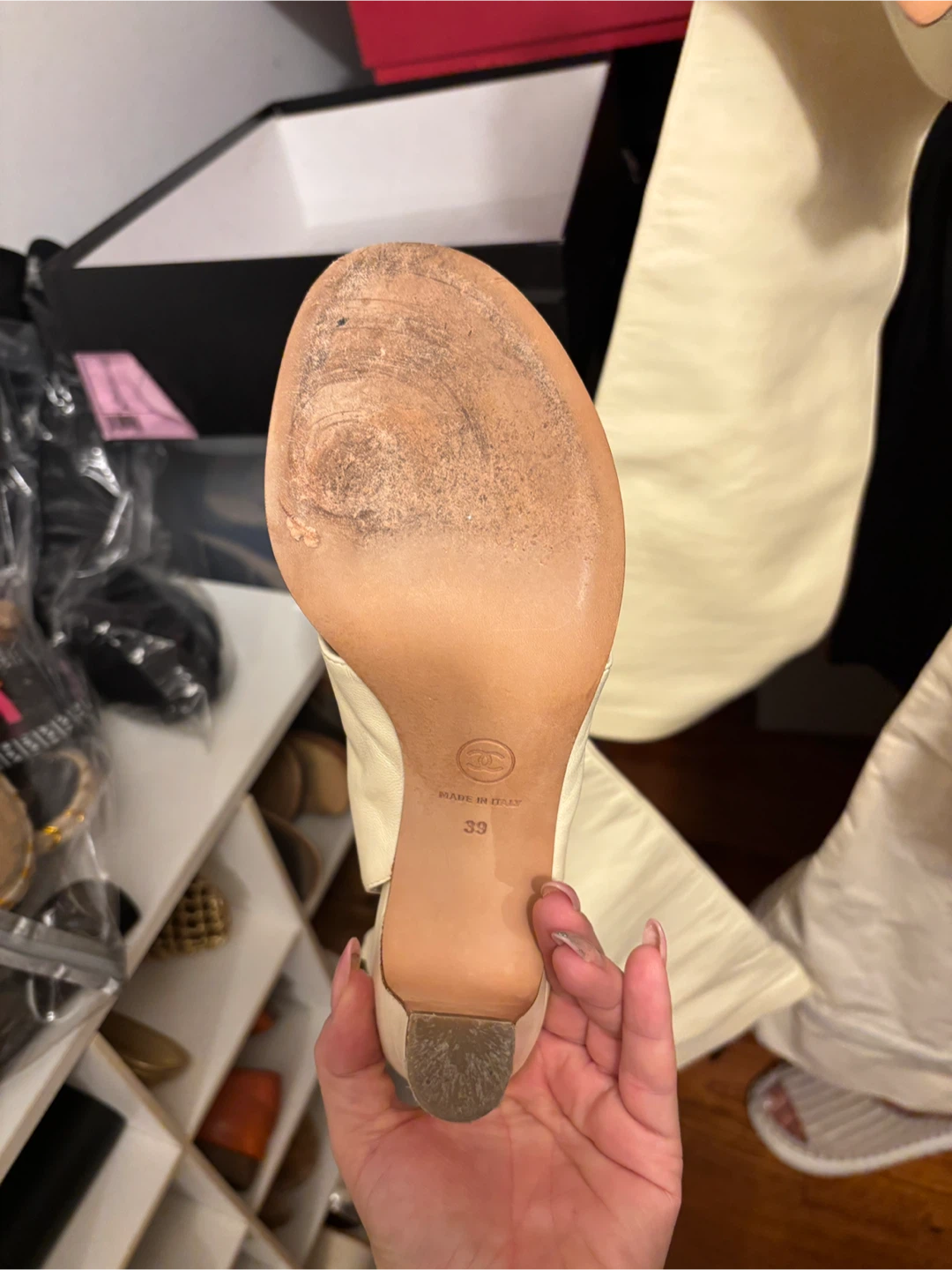 Chanel White Leather Thigh High Boots - Size 39 - photo 2