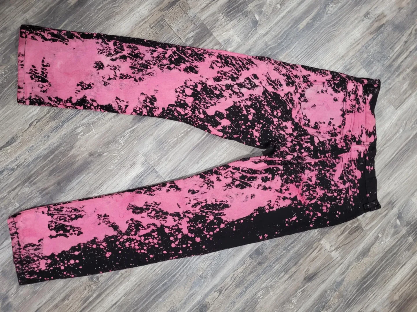 Treasure Found Pink Bleach Splatter Jeans image indicator(2)