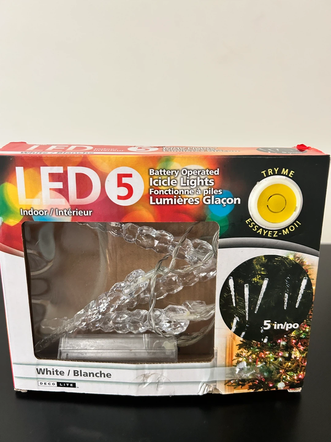 Deco Lite LED 5 Icicle Lights - White