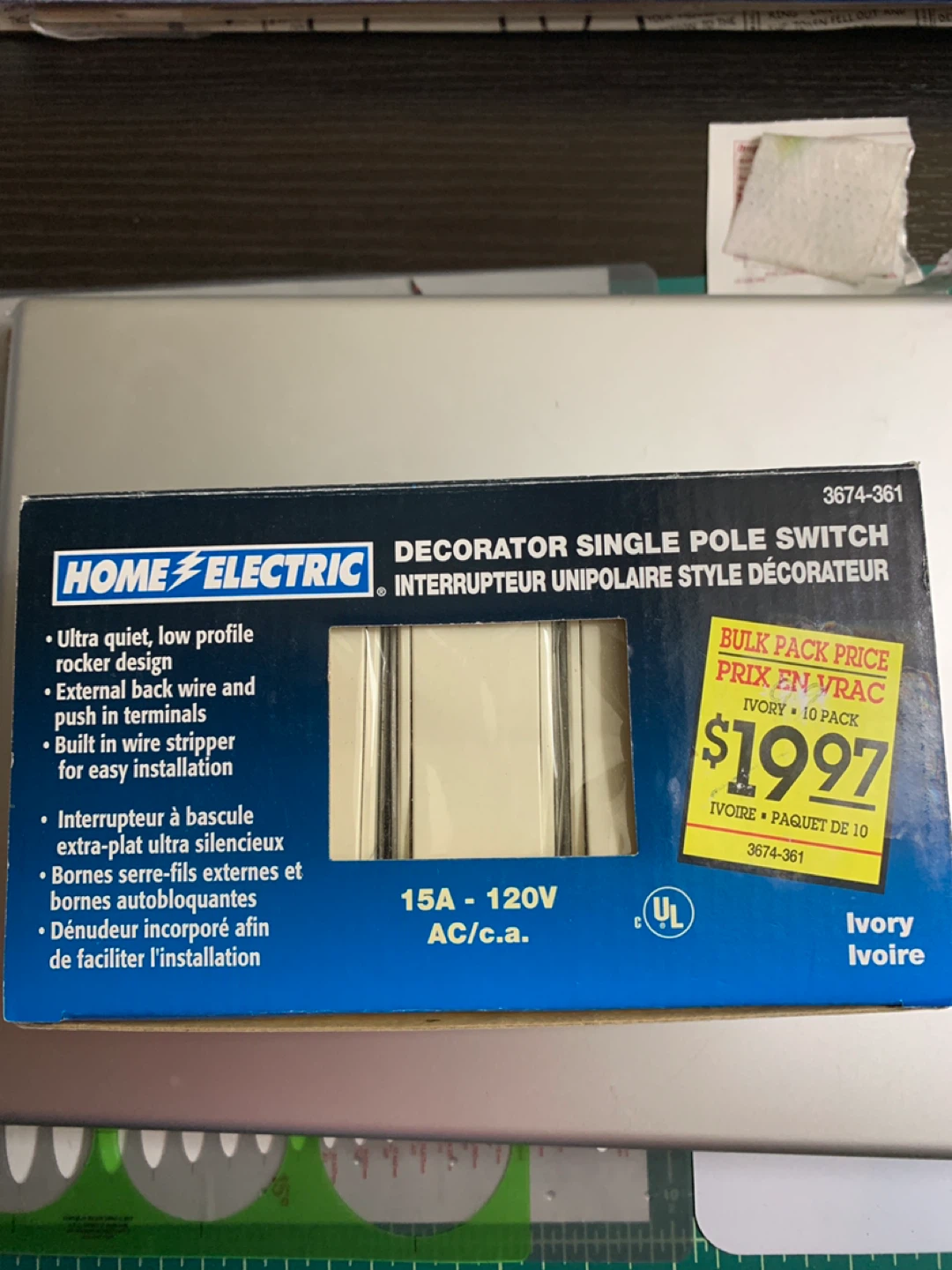 Home Electric Decorator Single Pole Switch (10-pack)