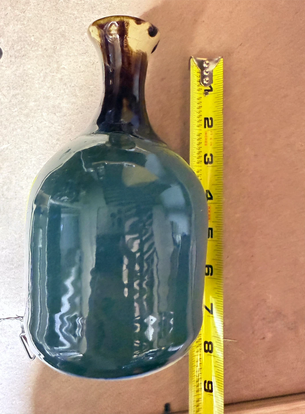 Blue Ceramic Vase - 7" Height - photo 3