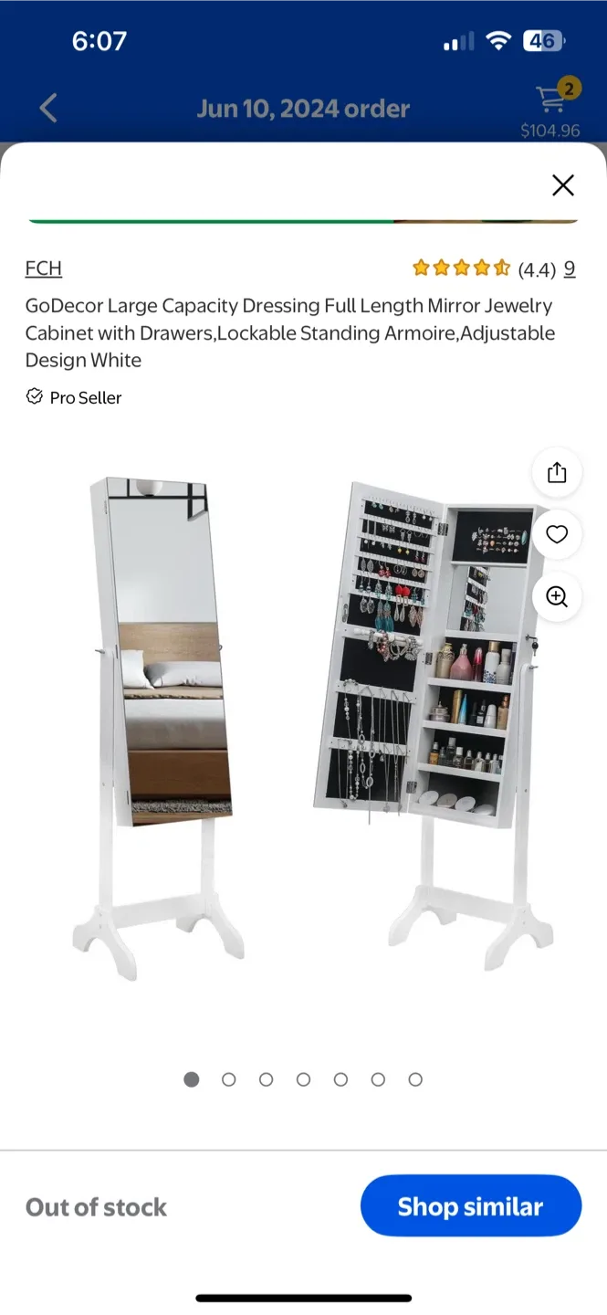 GoDecor Jewelry Armoire Cabinet - White image indicator(3)