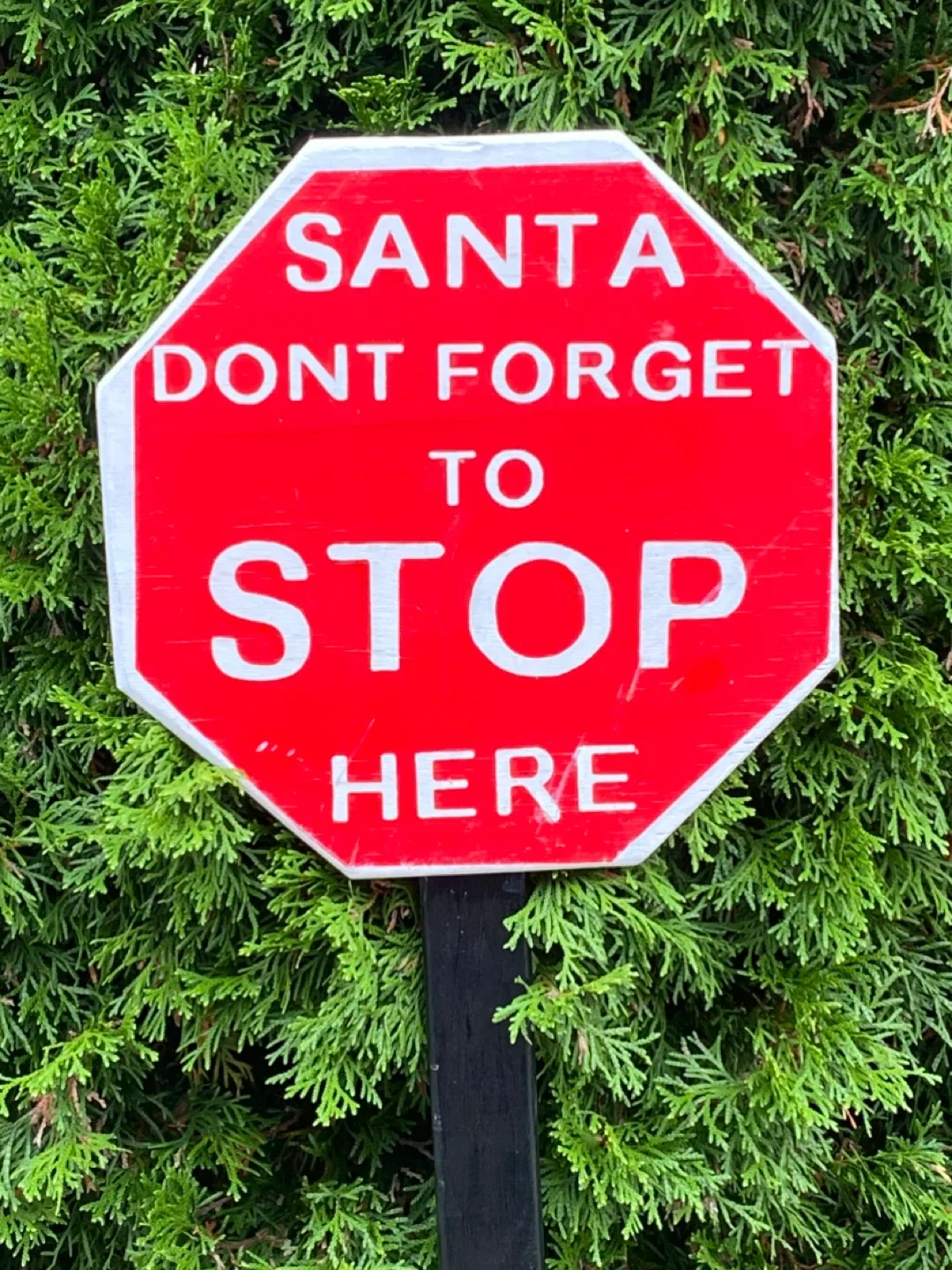 Solid Wood “Santa Stop Here” Lawn Sign! image indicator(2)
