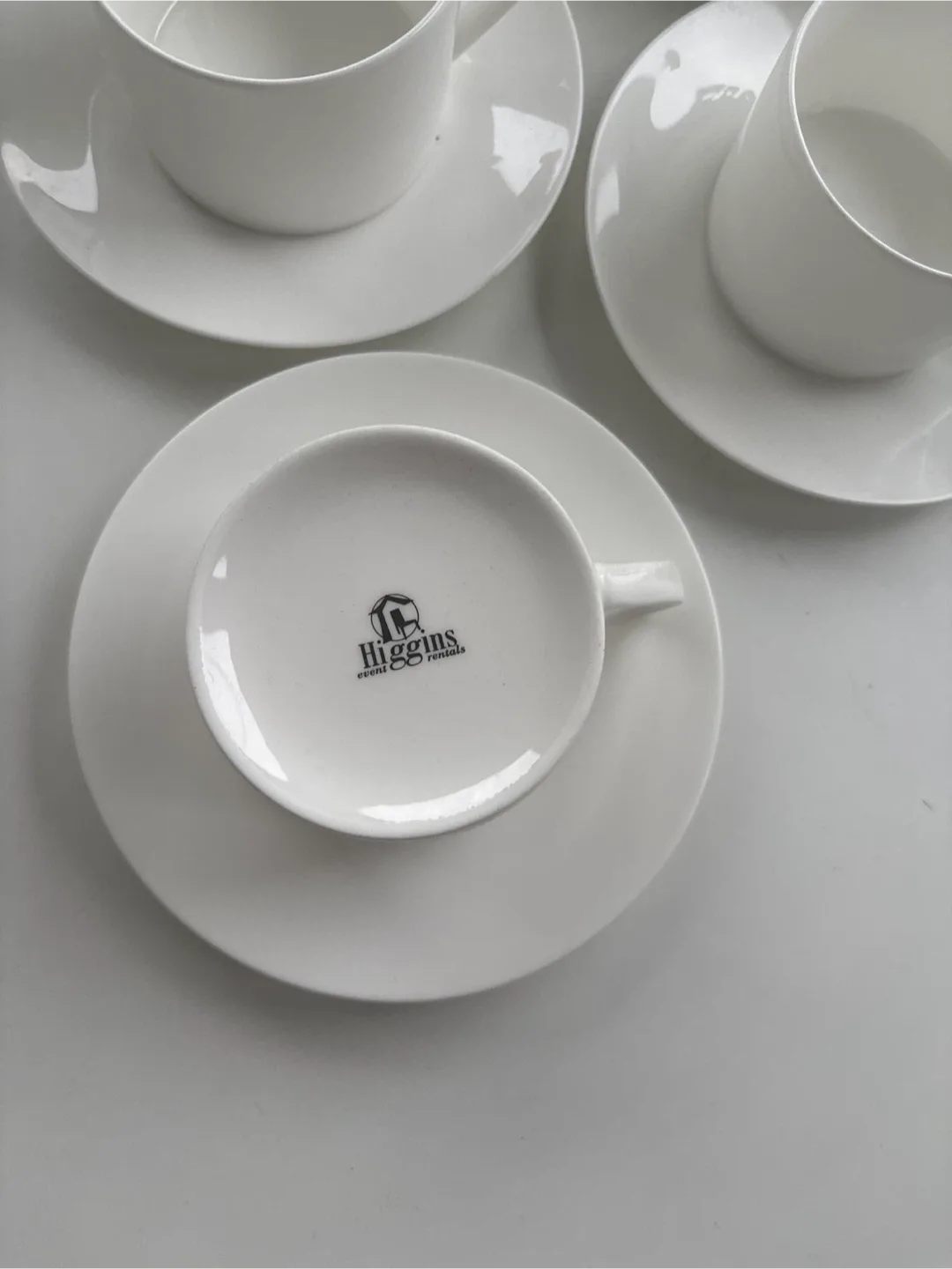 Higgins Event Rentals White Cup & Saucer Set image indicator(2)