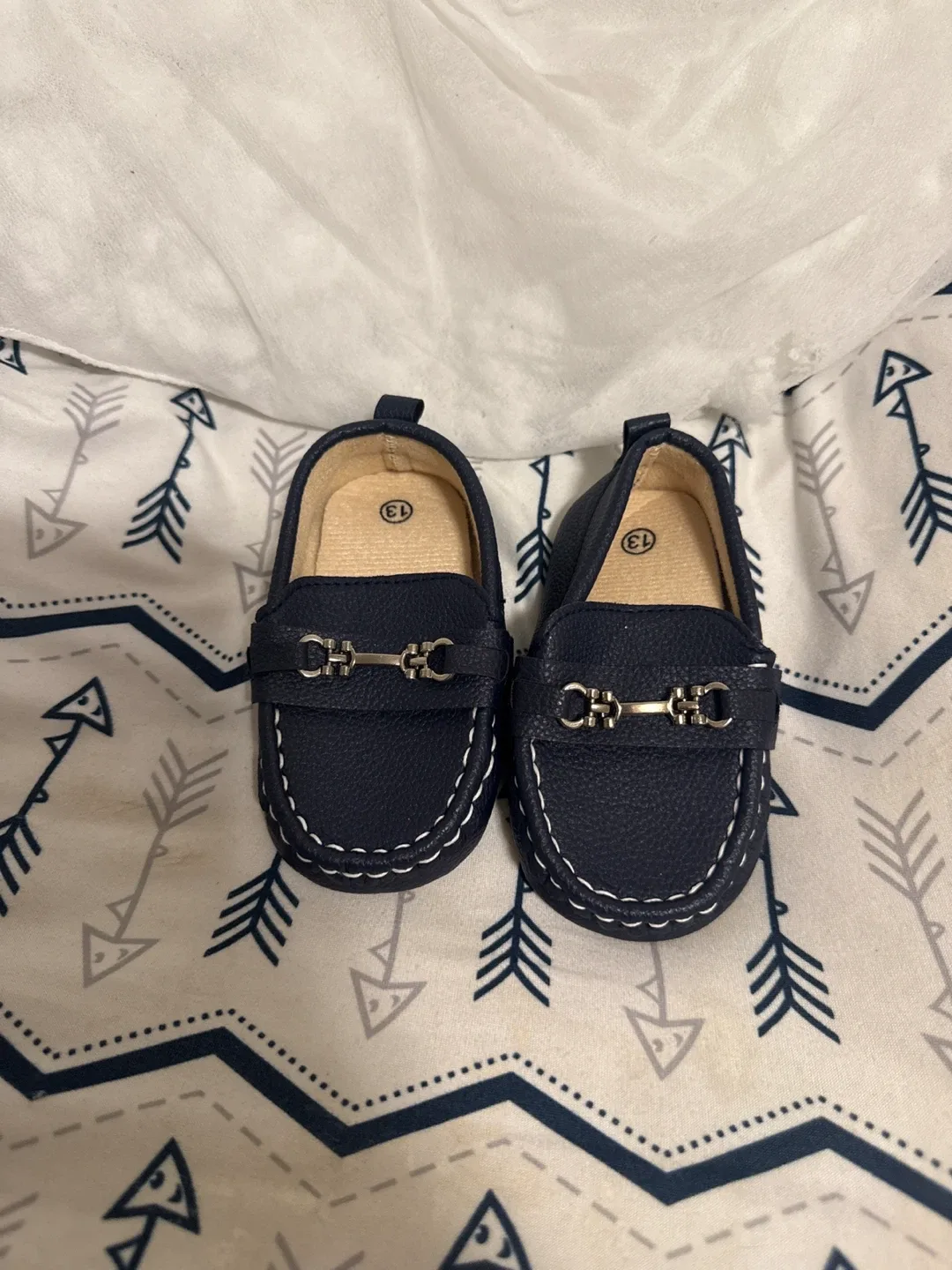 Navy Blue Baby Loafers - Size 13 toddler size 5 thumbnail