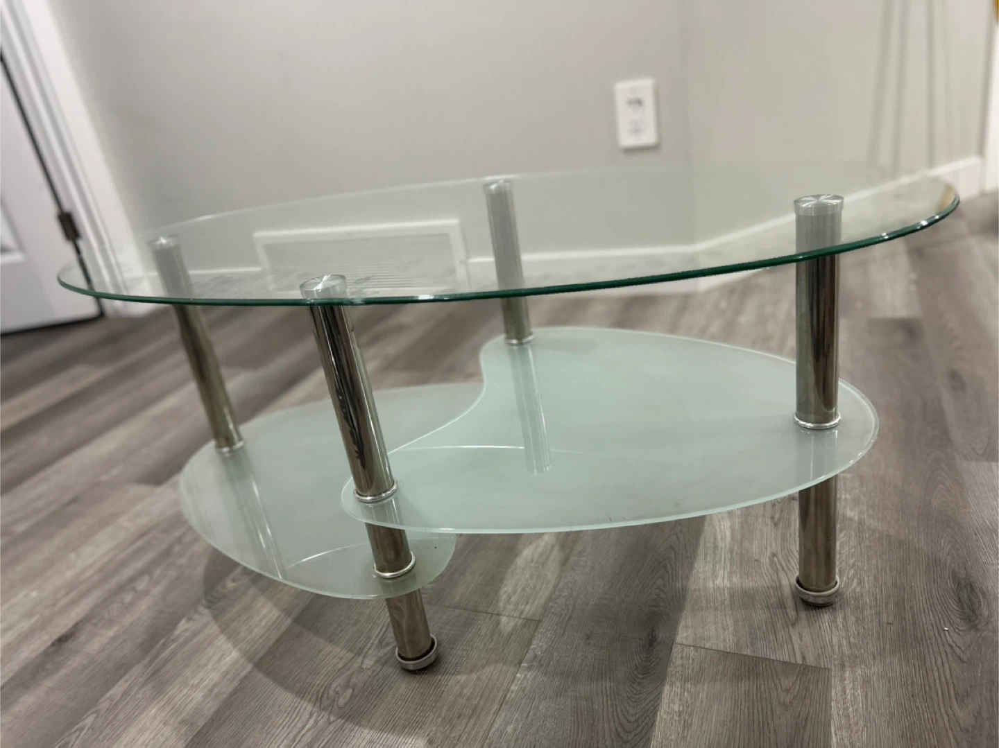 Oval Glass Coffee Table