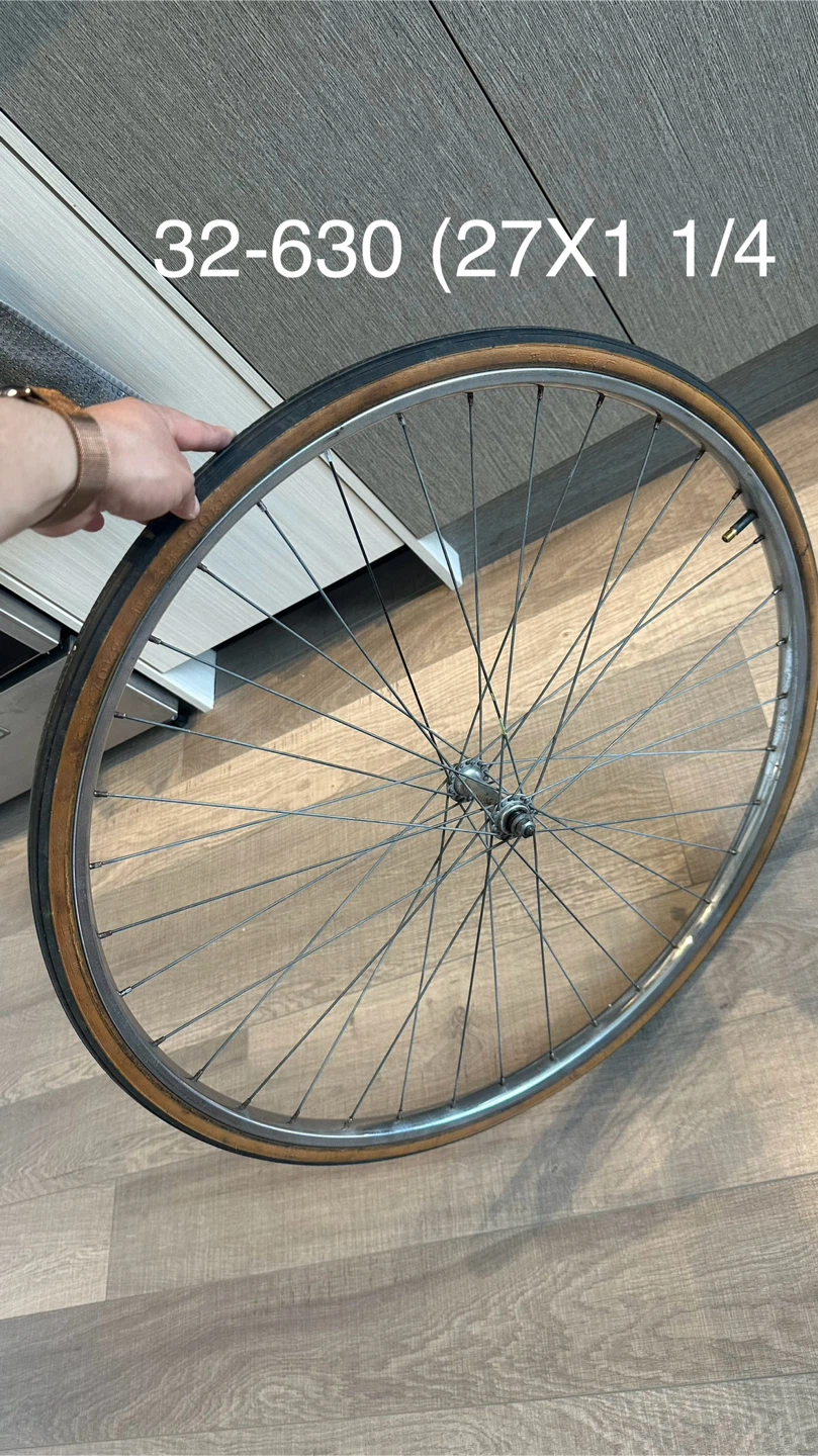 front wheel, tire and tube in good shape. 32-630 (27X1 1/4