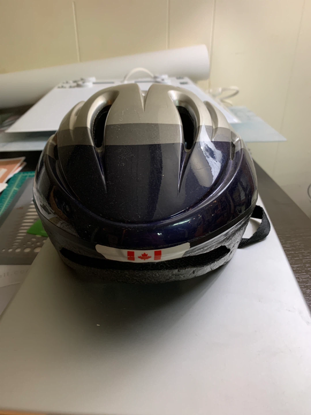 CCM Ice Bike Helmet - Silver & Blue - photo 2