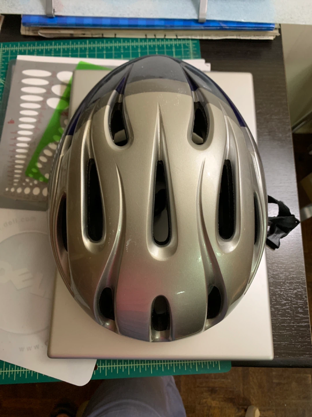 CCM Ice Bike Helmet - Silver & Blue - photo 5