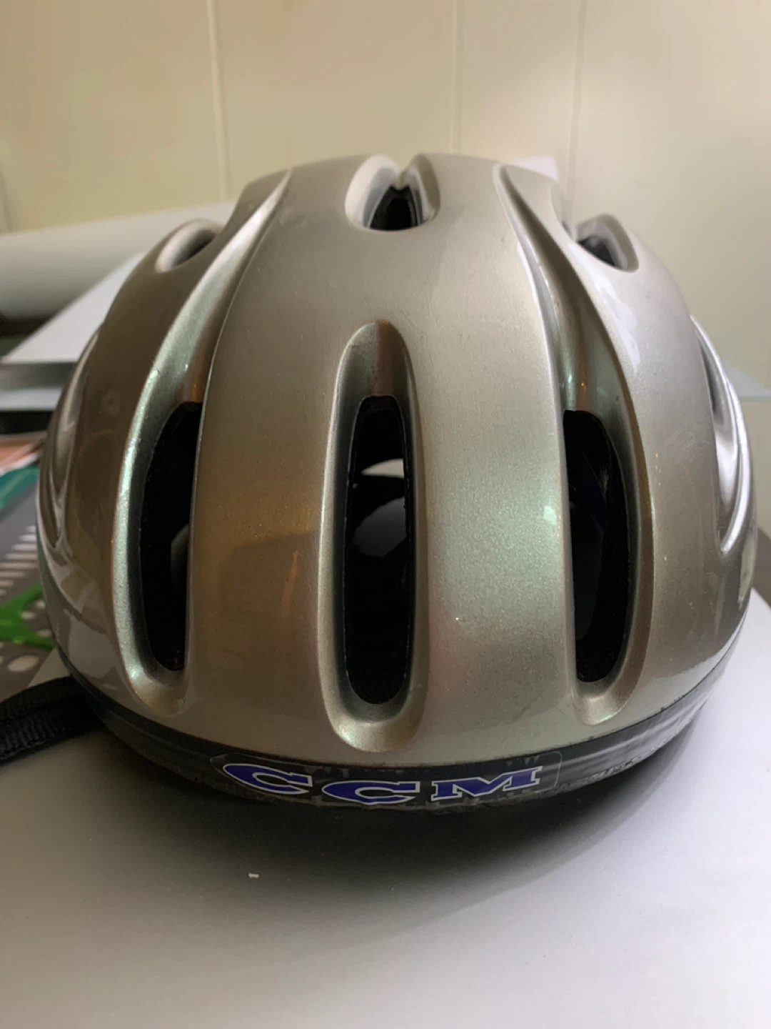 CCM Ice Bike Helmet - Silver & Blue - photo 3