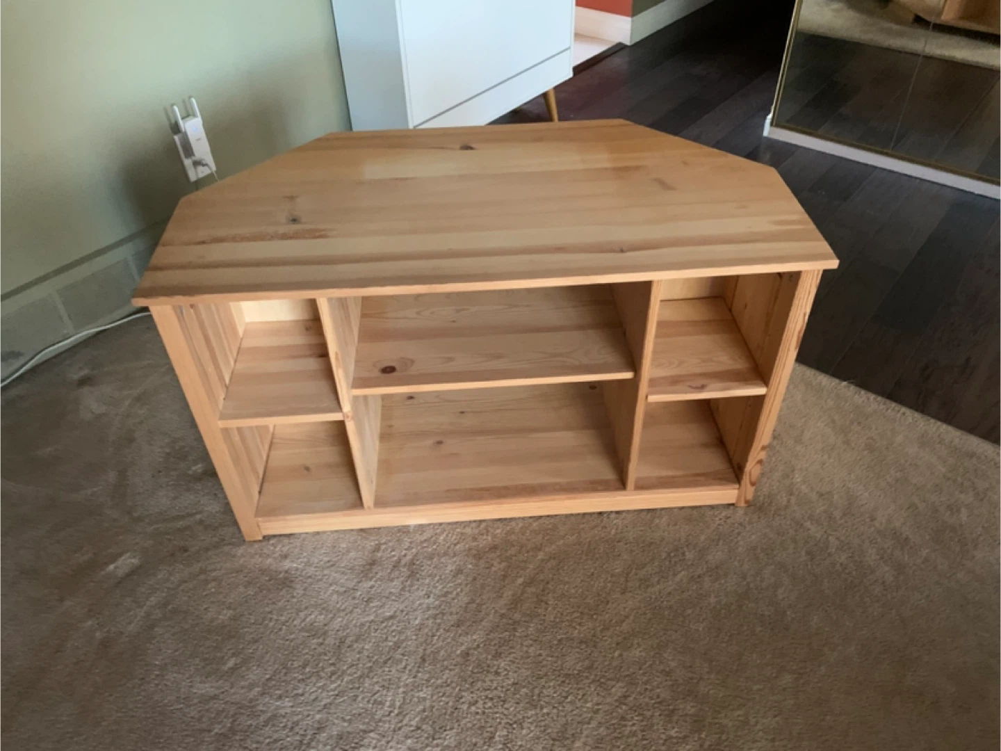 Wooden Corner TV Stand