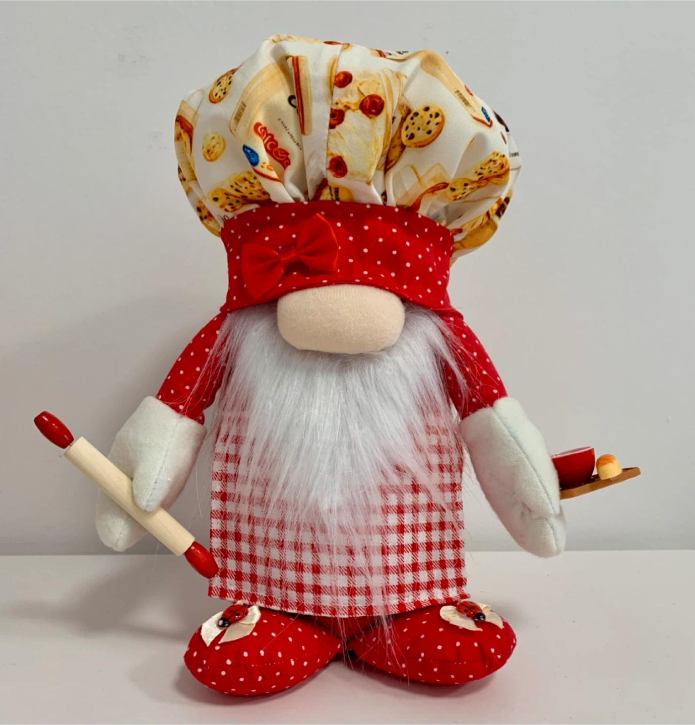 Handmade Chef Gnome with Rolling Pin & Flour Bag - photo 4