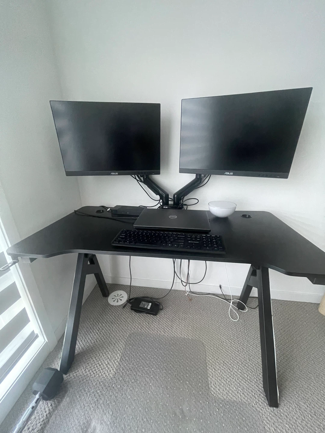 Black Gaming Desk with Cup Holder