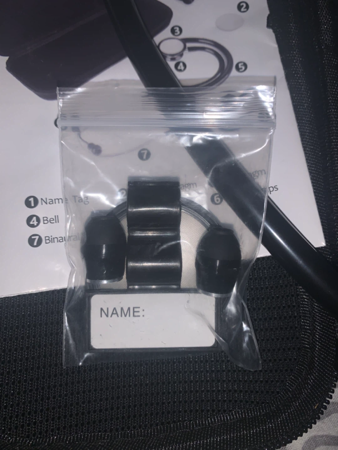 Black Stethoscope with Case - photo 3