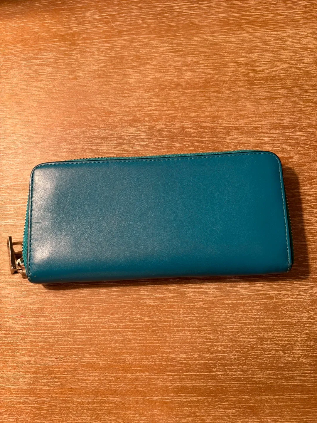 Coach Teal Leather Zip Around Wallet image indicator(2)