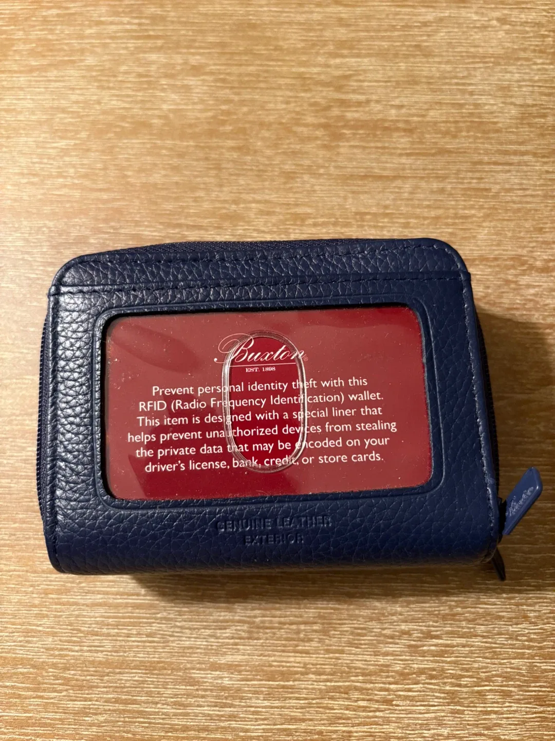 Buxton Blue Leather RFID Wallet image indicator(2)