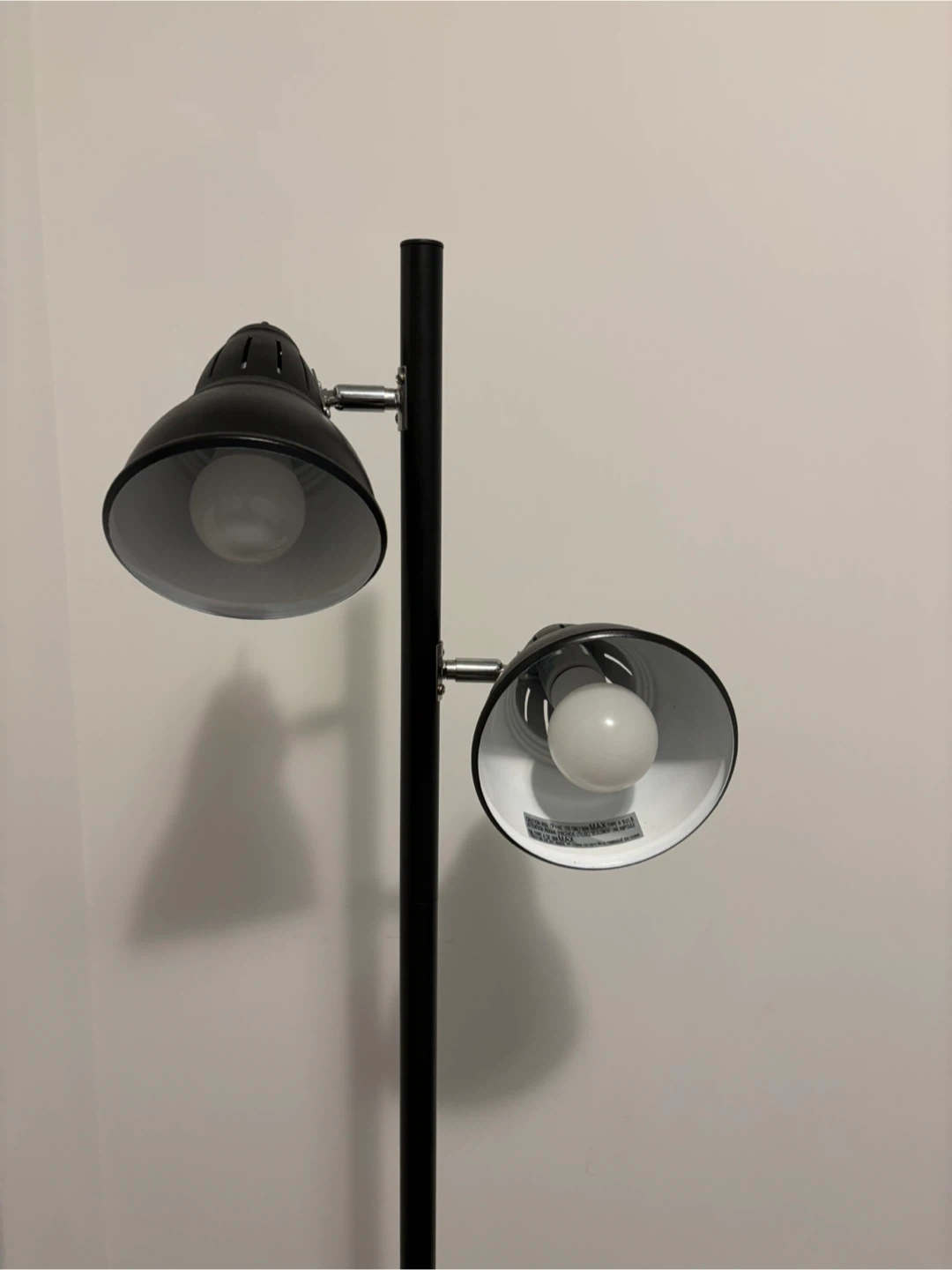 Black Floor Lamp with Adjustable Lights