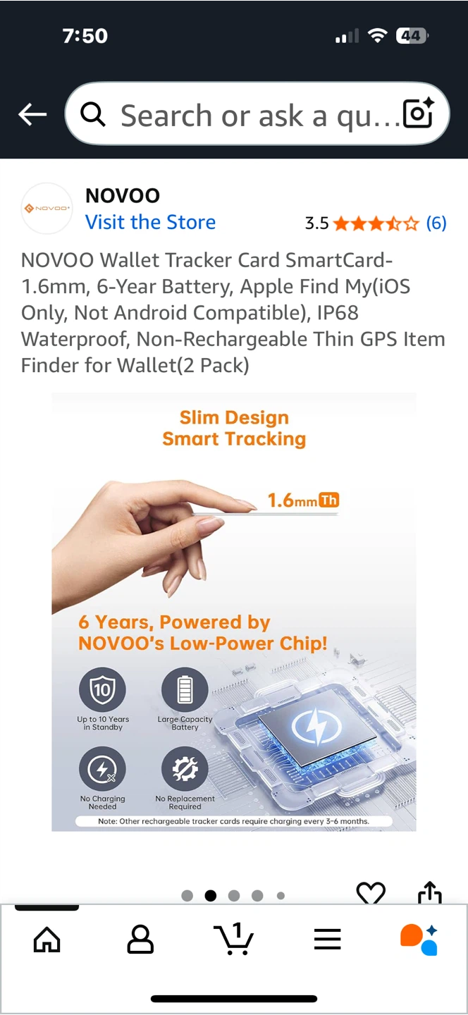 2 Pack Noovo Wallet Tracker Card SmartCard - Apple Find My - photo 4
