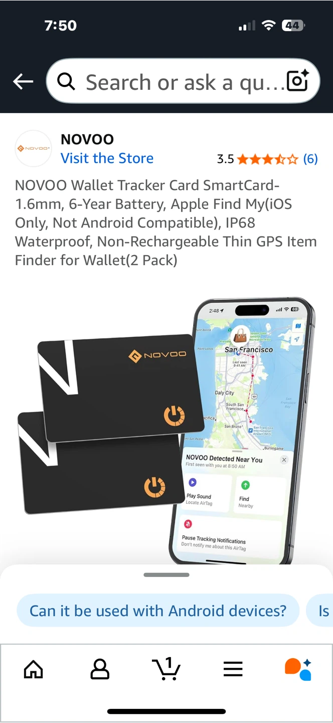 2 Pack Noovo Wallet Tracker Card SmartCard - Apple Find My - photo 3