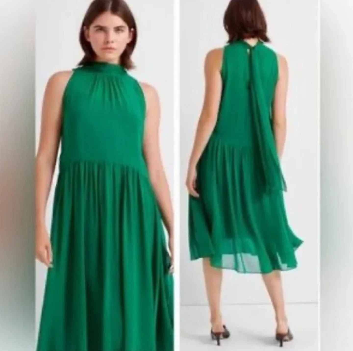 Club Monaco 100% Silk Tie Back Dress *Worn Once* image indicator(2)