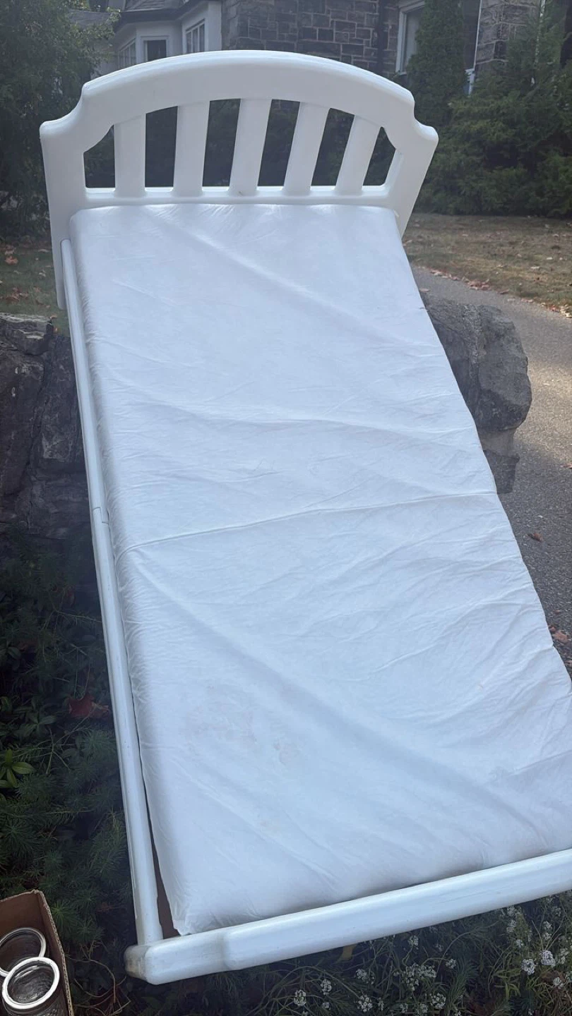 White Bed Frame & Mattress