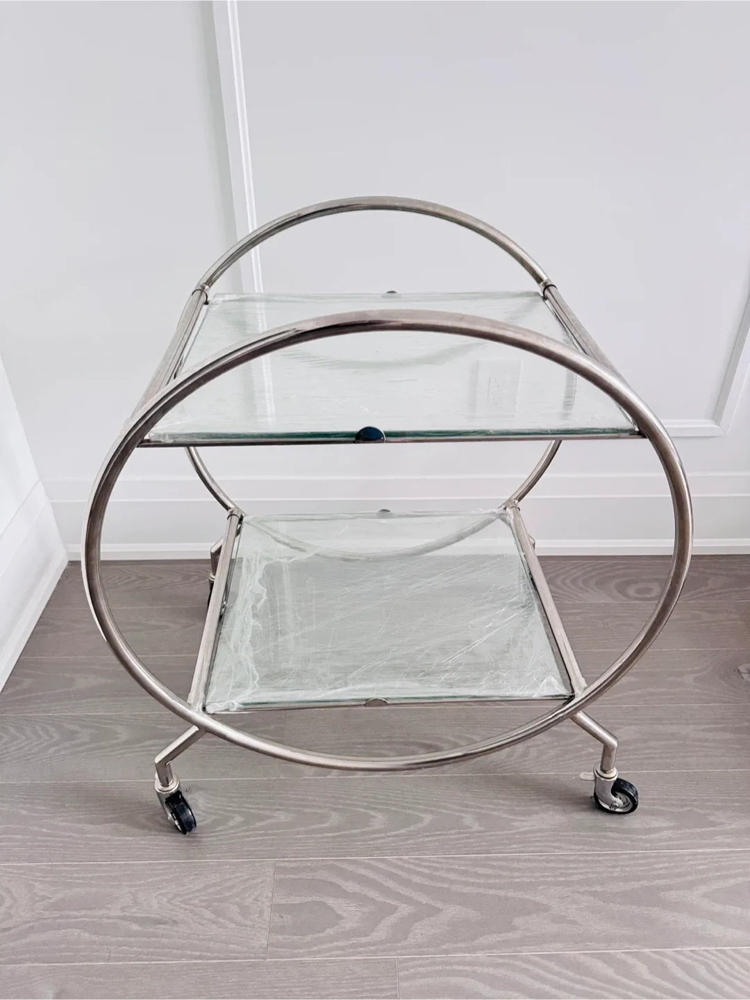 Round Bar Cart with Glass Shelves image indicator(6)