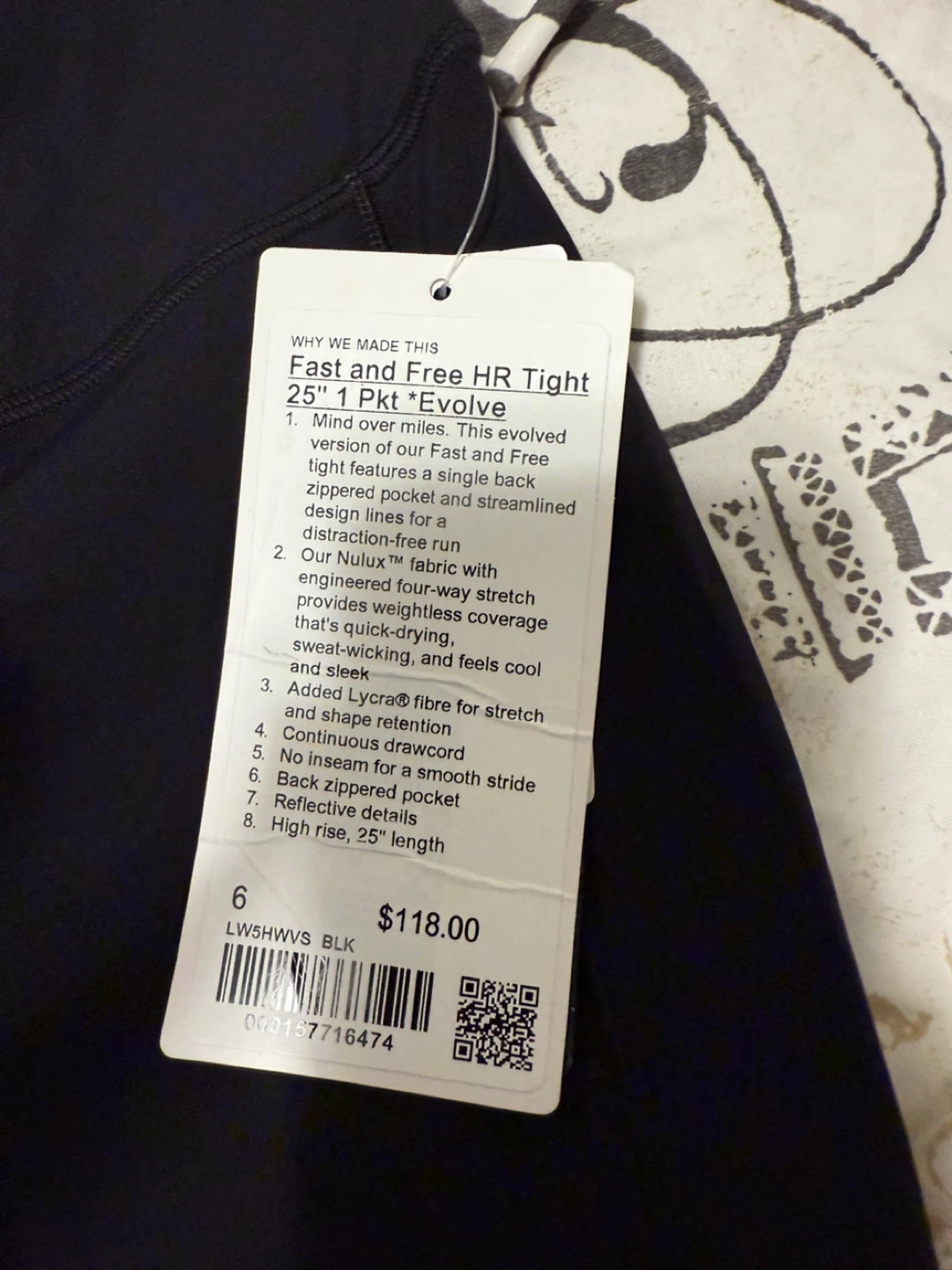 Lululemon Fast and Free HR Tight 25" 1 Pkt *Evolve - Size 6 - photo 2