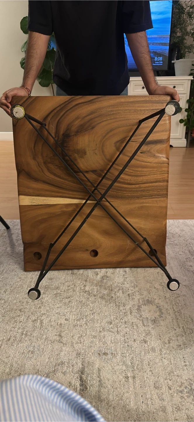 Wood Coffee Table with Metal Legs live edge coffee table - photo 5