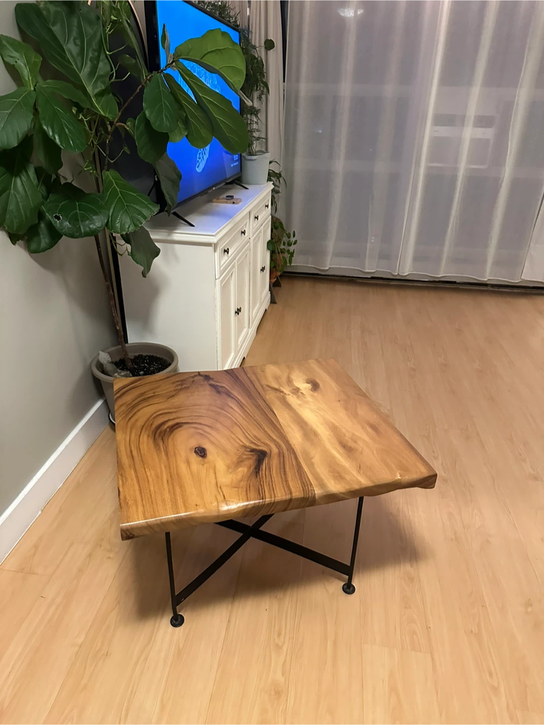 Wood Coffee Table with Metal Legs live edge coffee table - photo 4